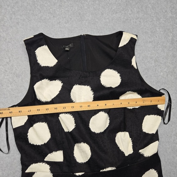 Talbots Dress Womens‎ 14P Black White Polka Dot Sleeveless Textured Midi Petite - Picture 6 of 14